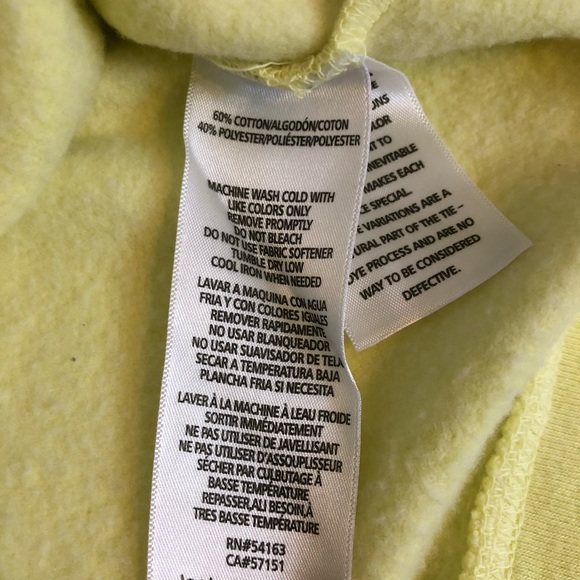 Calvin Klein Jeans Tie dye ombre cropped hoodie Large NWT yellow green pullover - Picture 6 of 7